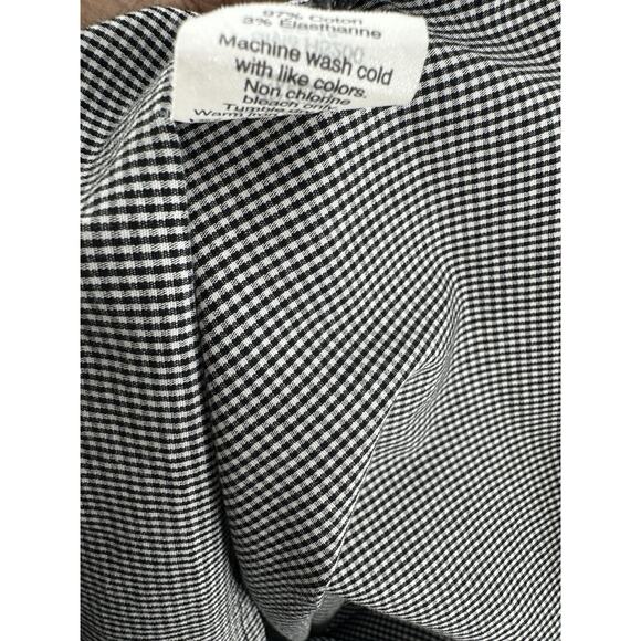 J.Crew Women’s Gingham Bell Sleeve Blouse Top Black White Check Size M Cotton - Picture 9 of 9